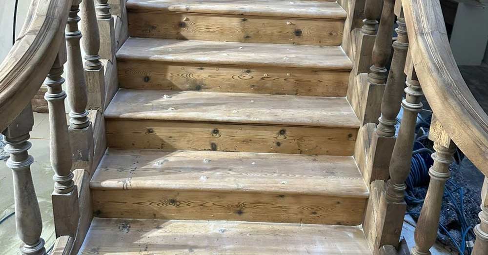 Oak staircase and doors cleaned at country home in Shilton, Oxfordshire