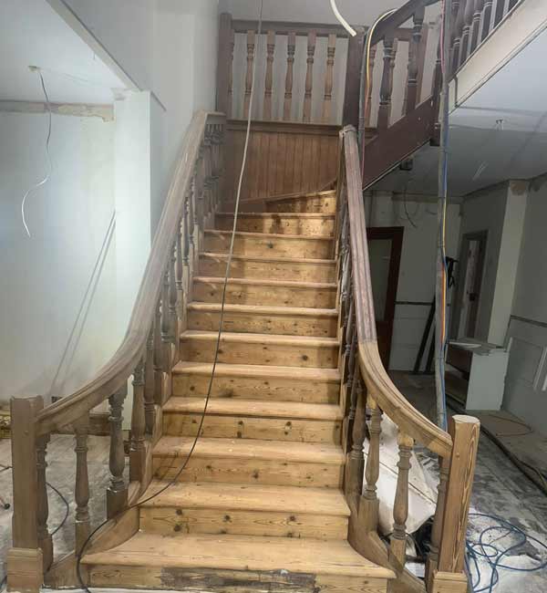Oak staircase and doors cleaned at country home in Shilton, Oxfordshire