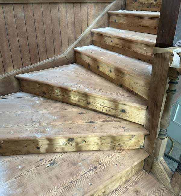 Oak staircase and doors cleaned at country home in Shilton, Oxfordshire