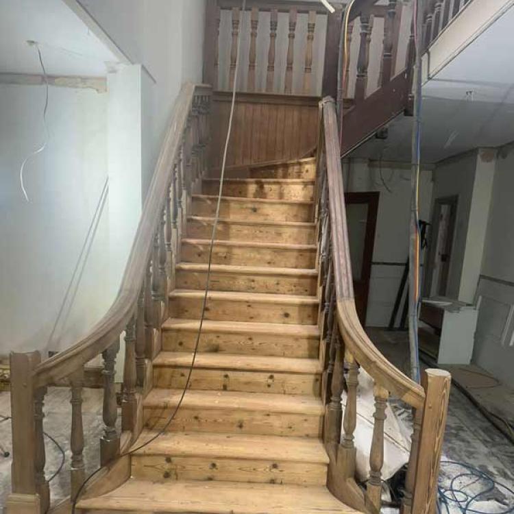 Oak staircase and doors cleaned at country home in Shilton, Oxfordshire